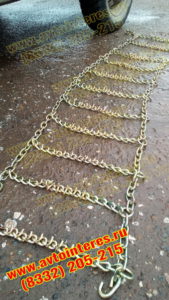 Шипованные цепи тип "Лесенка" с цинковым покрытием для внедорожников